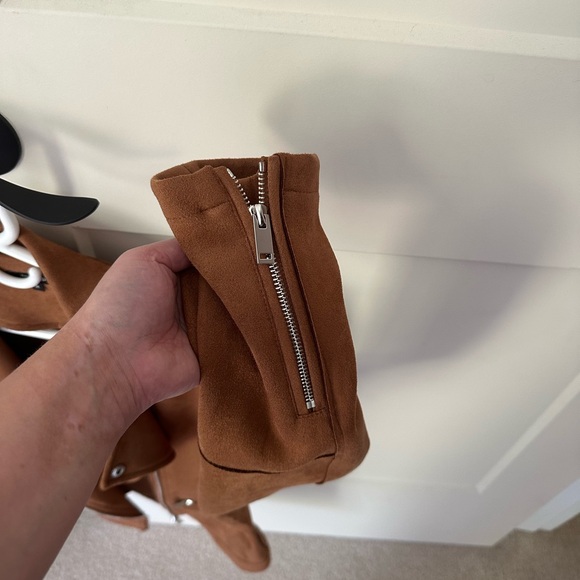 Brown Suede Women's moto Jacket - Picture 4 of 4